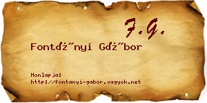 Fontányi Gábor névjegykártya